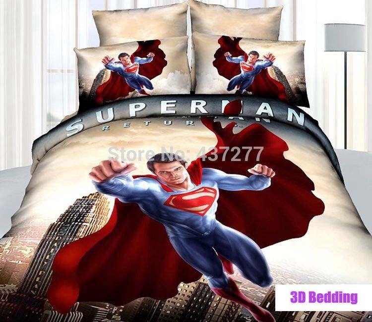 Hot Superman Bedding Sets For Full Queen Cotton Reversible