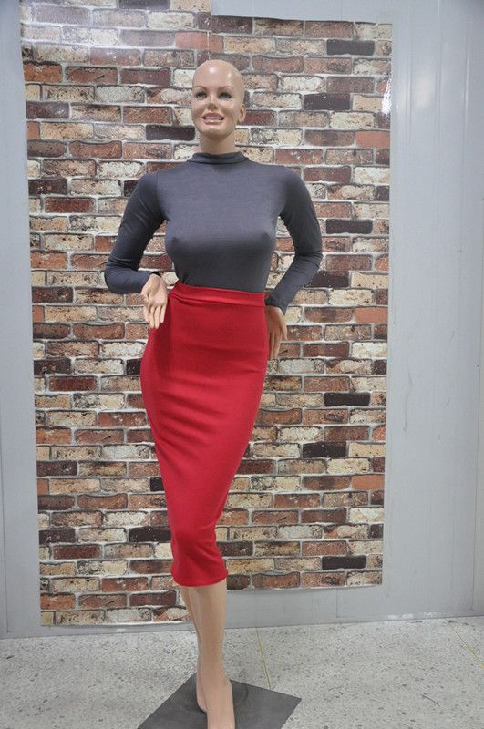 grey and red dress
