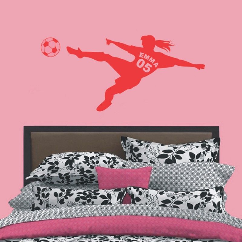 Personalized Girls Name With Number Football Soccer Ball Vinyl