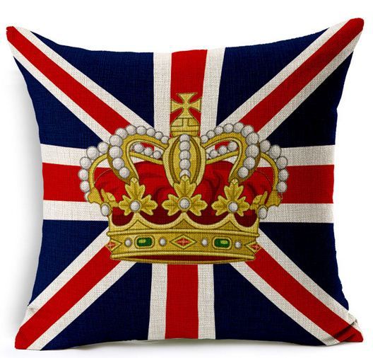Union Jack Pillow Cases Cushion Covers Crown Throw Pillows British Flag