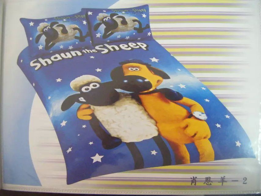 2020 Blue Colored Bedding Set Shaun The Sheep Print Bed Linens For