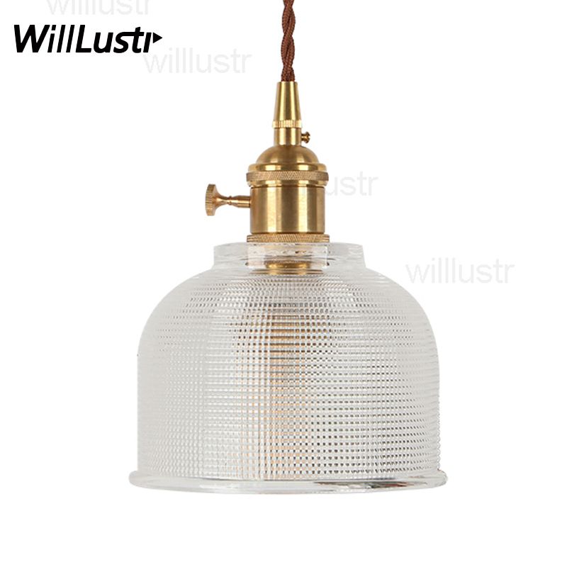 Art Deco Latticed Glass Pendant Light Nordic Vintage Copper Glass Pendant Lamp Dinning Room Home Hotel Restaurant Japan Lighting Bar Cafe Ceiling Fans