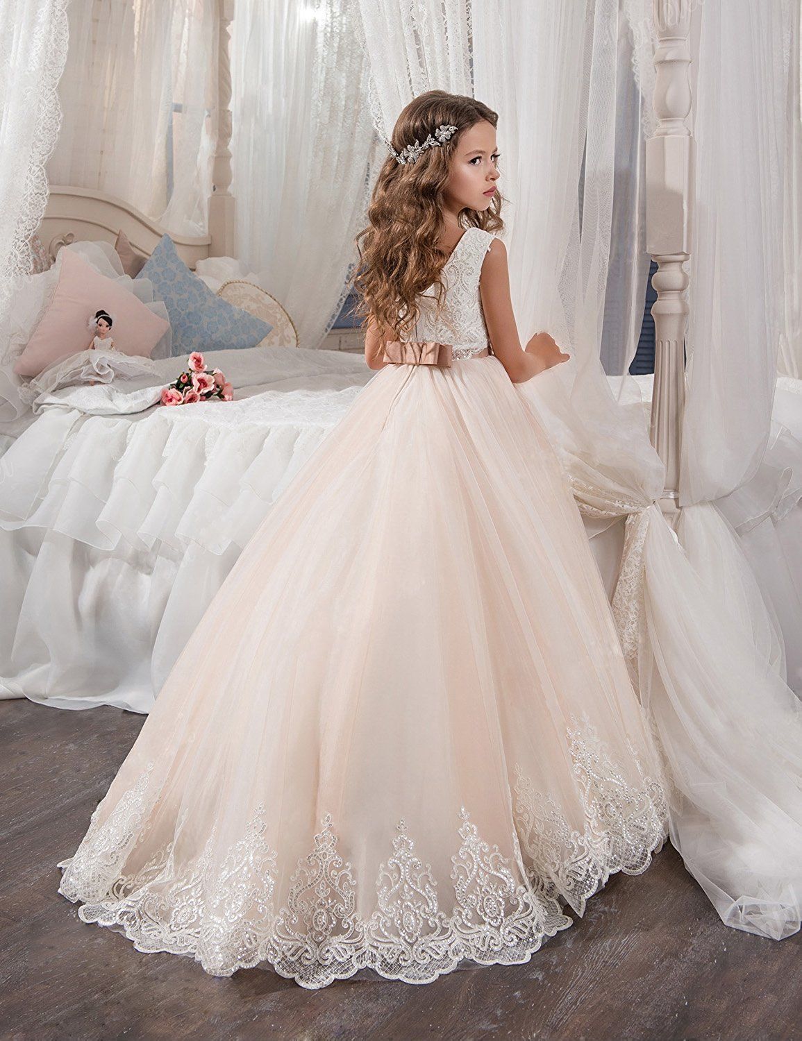 ballgown lace flower girl dresses