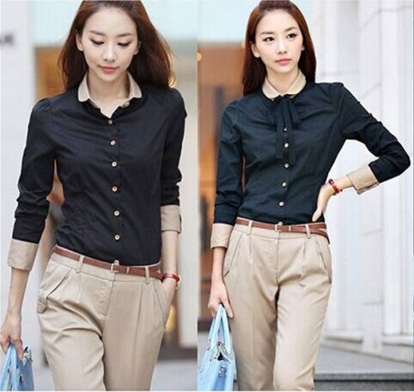 Compra Solapa Escote Mujeres Blusas Elegantes Populares Bodycon De Las  Señoras Blusas Con Botones De Manga Larga De Alta Calidad De Las Nuevas  Llegadas 6715 Barato | Entrega Rápida Y Calidad | Es.Dhgate