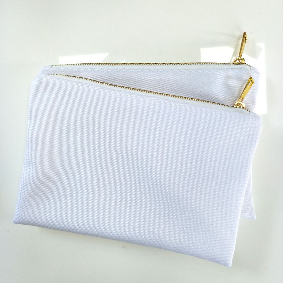 2021 12oz White 100 Poly Canvas Makeup Bag For Sublimation Print With