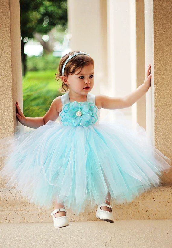 aqua flower girl dresses
