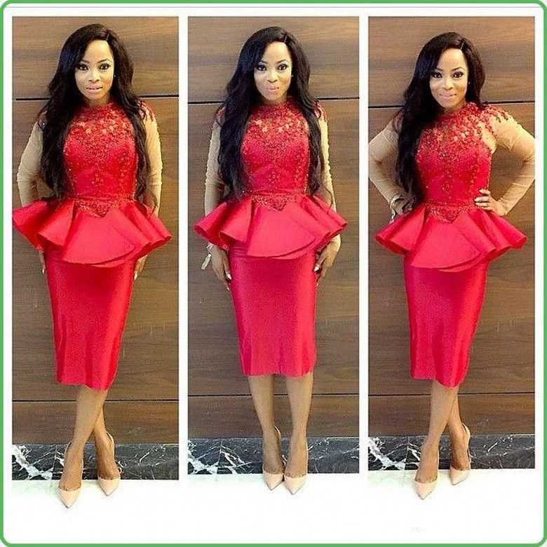 aso ebi short gown lace