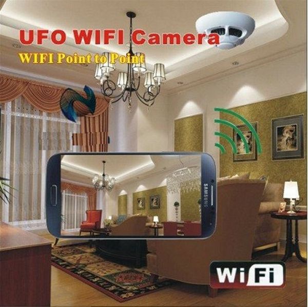 Grosshandel Drahtlose Ufo Wifi Rauchmelder Ip Kamera Hd Mini