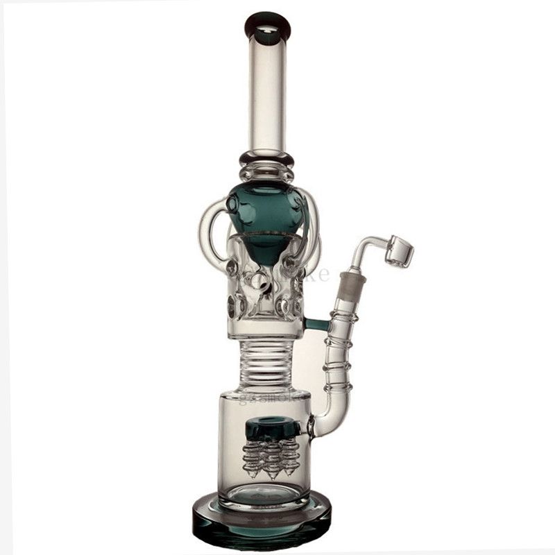 2021 Straight Tube Bong Dab Rig Recycler Bongs UFO Shower Percolator