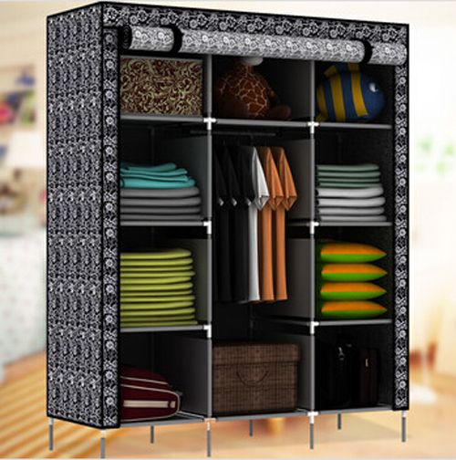 2019 New Large Portable Closet Storage Organizer Wardrobe