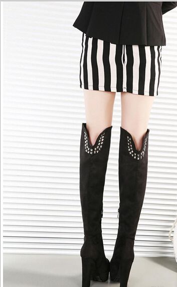 Großhandel Heiß! 2015 Schwarze Nieten Overknee Plattform Breiter Absatz Stiefel Overknee Stiefel Über Knie Stiefel Von Lichaohai, $33.13 Auf Großhandel Heiß! 2015 Schwarze Nieten Overknee Plattform Breiter Absatz Stiefel Overknee Stiefel Über Knie Stiefel Von Lichaohai, $33.13 Auf