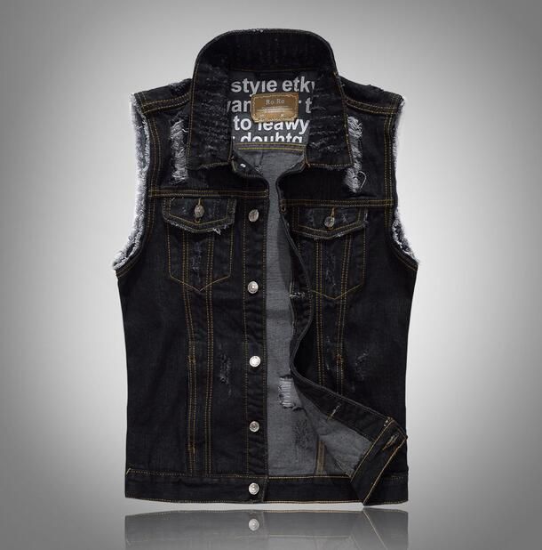black denim vest for patches