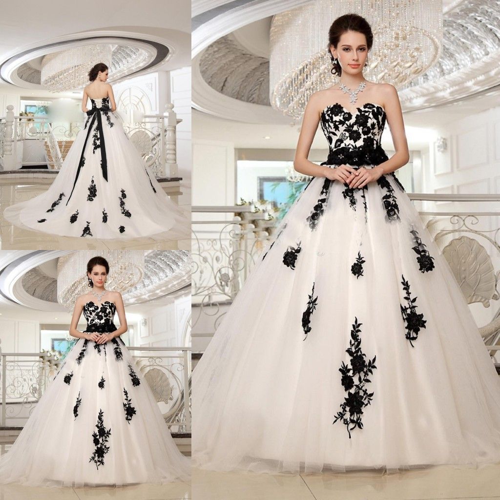 black and white gown