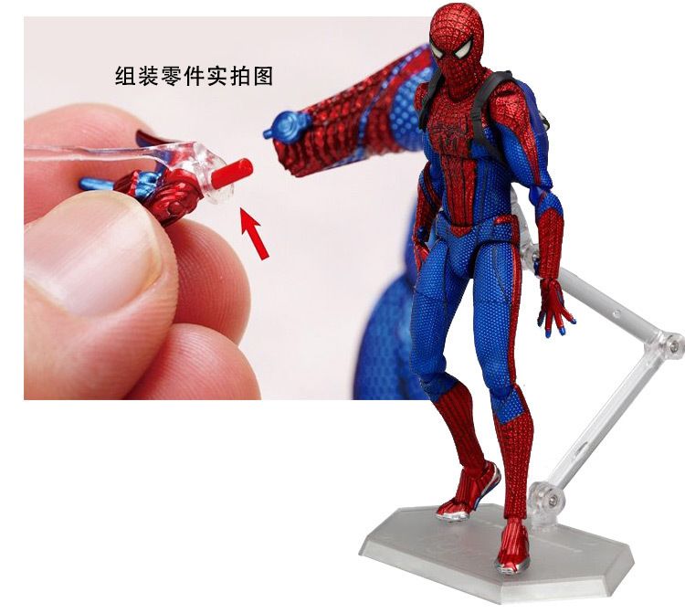 Wholesale-2015 New Anime Figma superhero spiderman The Amazing Spider man  doll pvc Action Figure boy model toys birthday gift 15cm