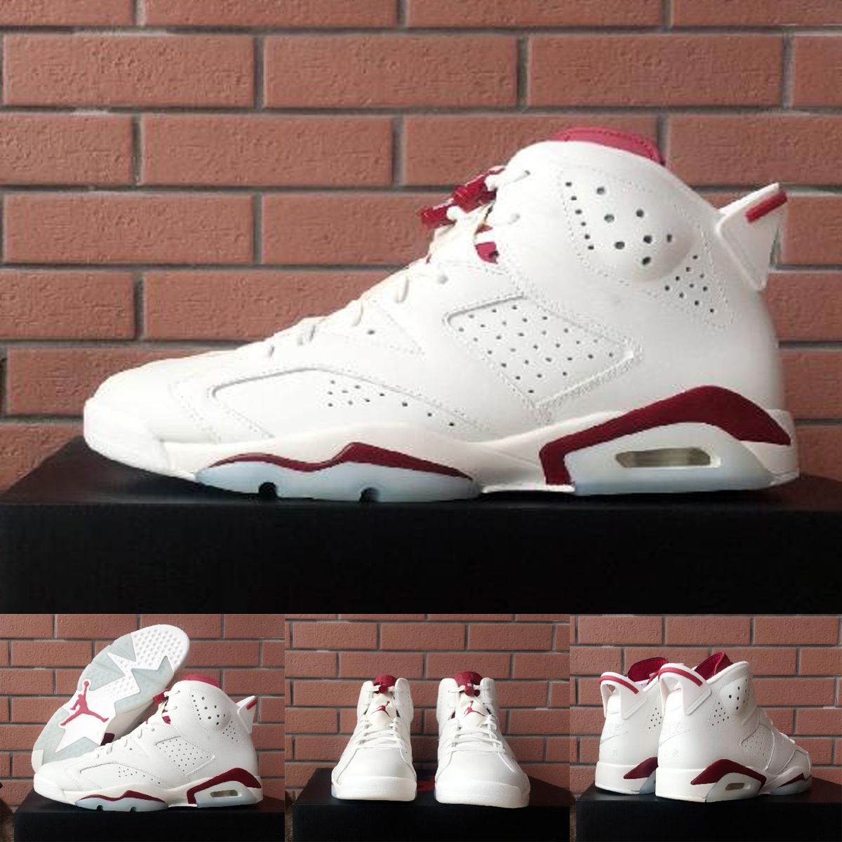 jordan 6 white and burgundy