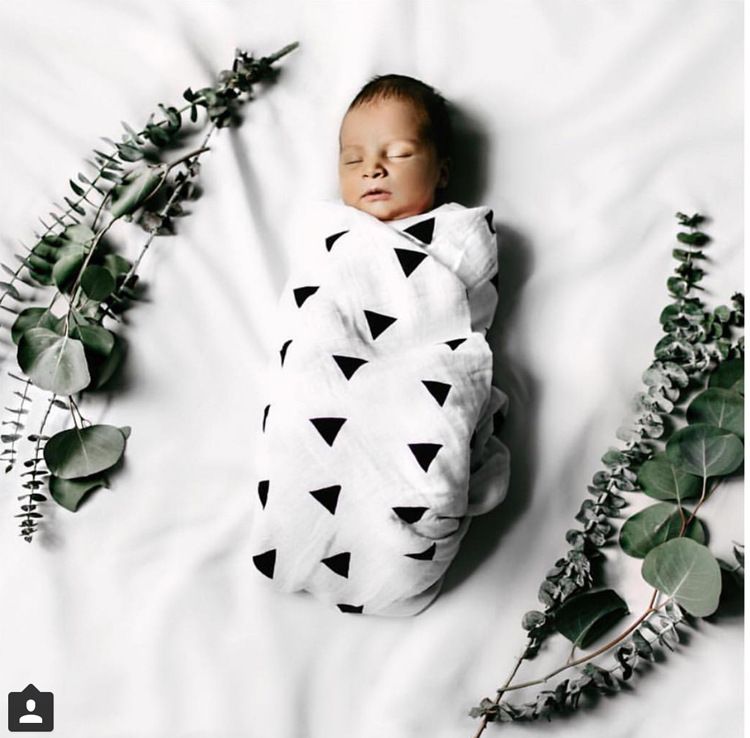 modern burlap swaddle