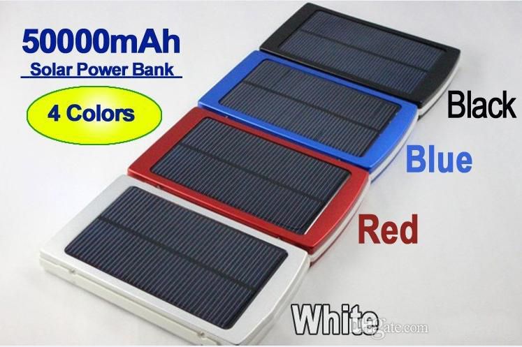 50000mAh Banco De Energía Solar hazlo tú mismo caso Doble USB Cargador de batería con LED Linterna CL