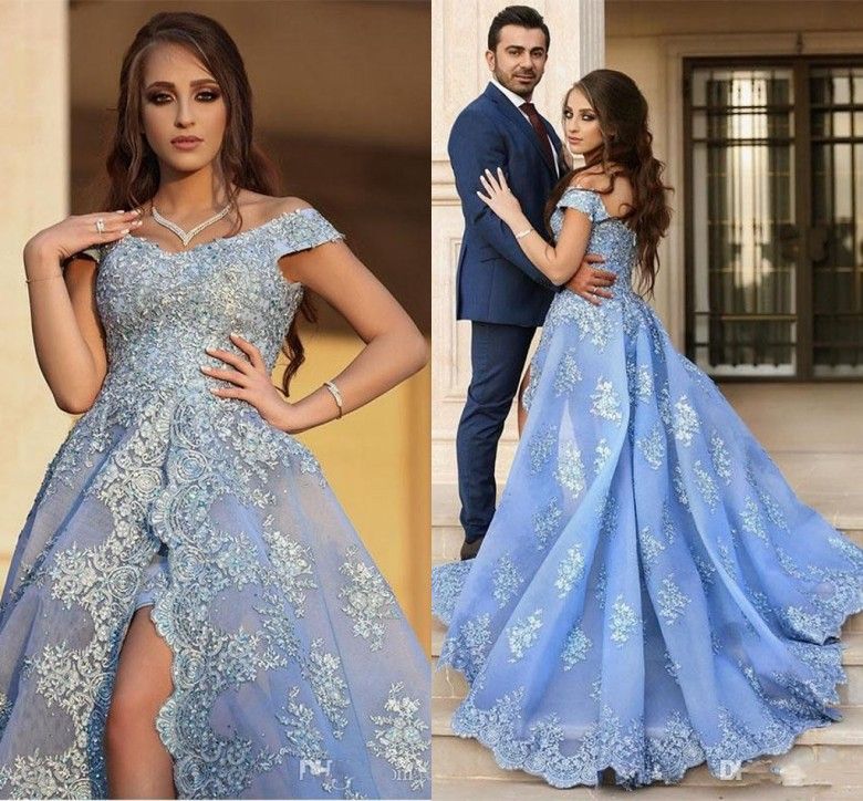 sky blue gown for engagement