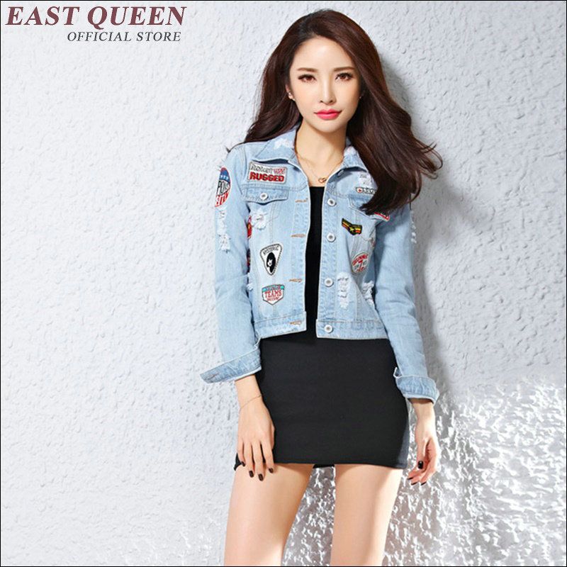 Compra Chaquetas De Mujer Abrigo De Mezclilla Ropa De Mezclilla Mujer  Estampado Novio Chaqueta De Mezclilla Chaqueta Mujer Jeans AA1388 Barato |  Entrega Rápida Y Calidad | Es.Dhgate