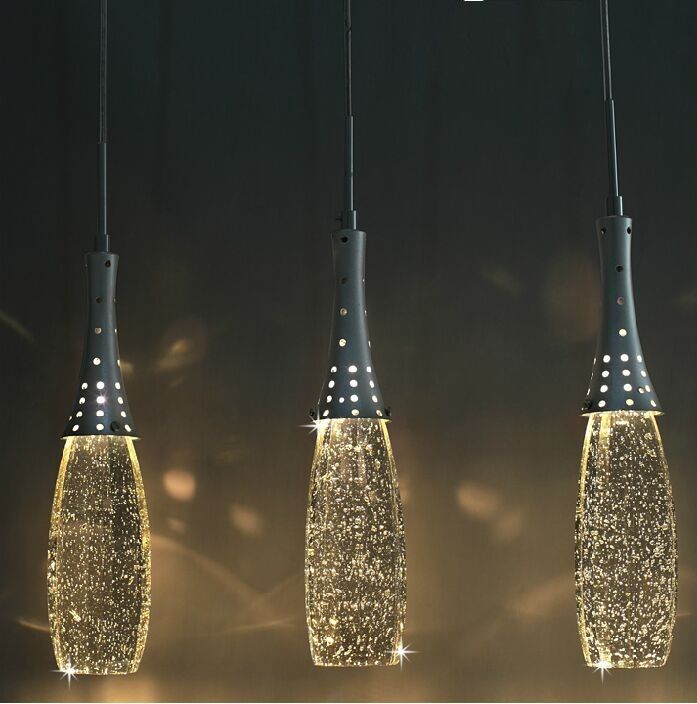 Modern Crystal Lights Bubble Pendant Light With G4 Bulbs Shade