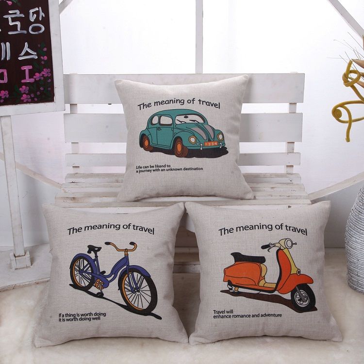6 Styles Car Bike Travel Sofa Custom Cushion Covers Bicycle Throw