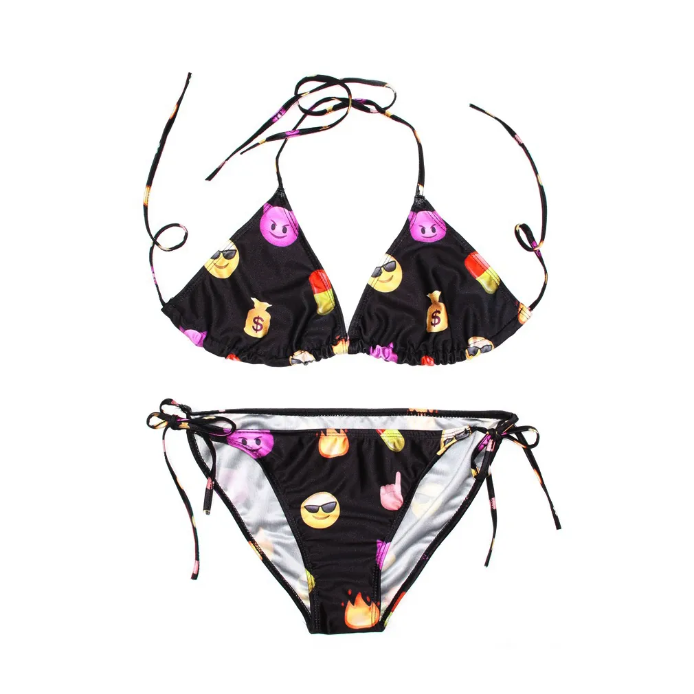 Emoji Emoción Bikini Moda Estilo Verano Brazilian Bikini Swimsuits