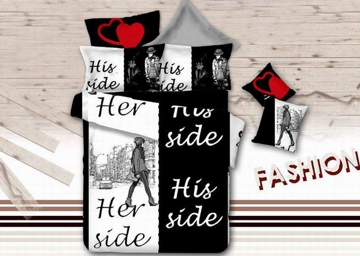 Black And White Bedding Set Fun Korean Quilt Duvet Cover Bed