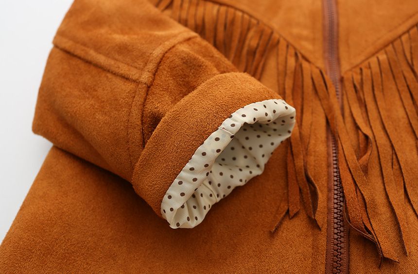 Baby Girls Cotton Tassels Jackets Kids Girl Fall Winter Zipper Cardigan