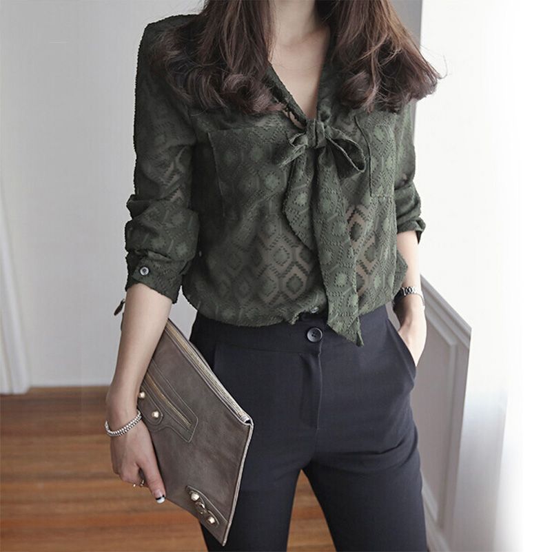 sheer blouses for work