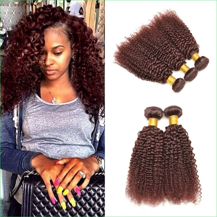 Red Burgundy Afro Kinky Curly Hair Extensions Authentic 99j