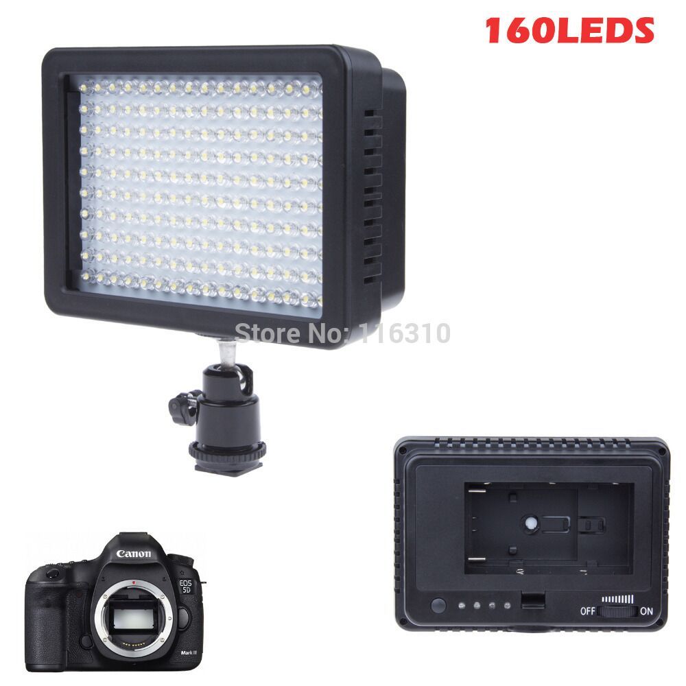 Lámpara fotográfica con luz para cámara video de 160 LED 12W 1280LM regulable para