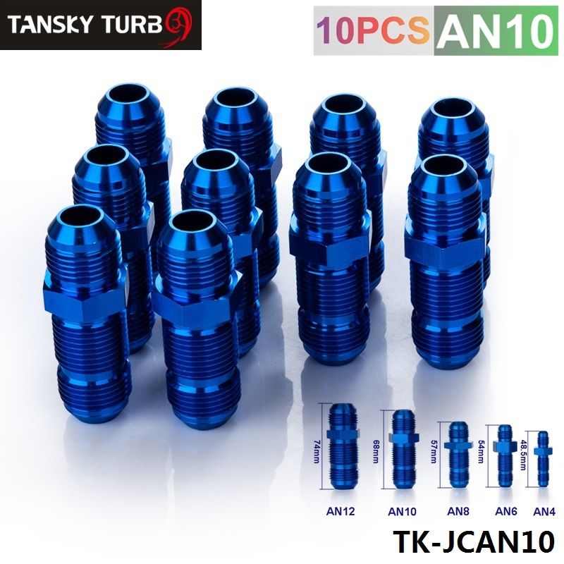 AN-10 45 Degree Bulkhead Fitting Adapter Blue AN10 AN-10 10AN