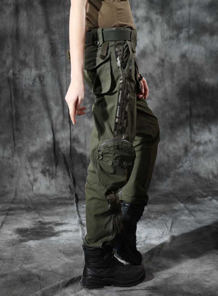 green pants with pockets