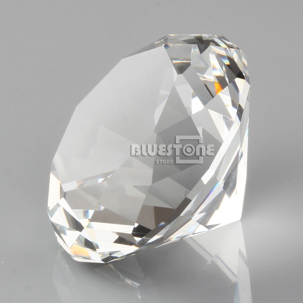 2021 Big 40mm Crystal Clear Faceted Paperweight Cut Glass Large Giant