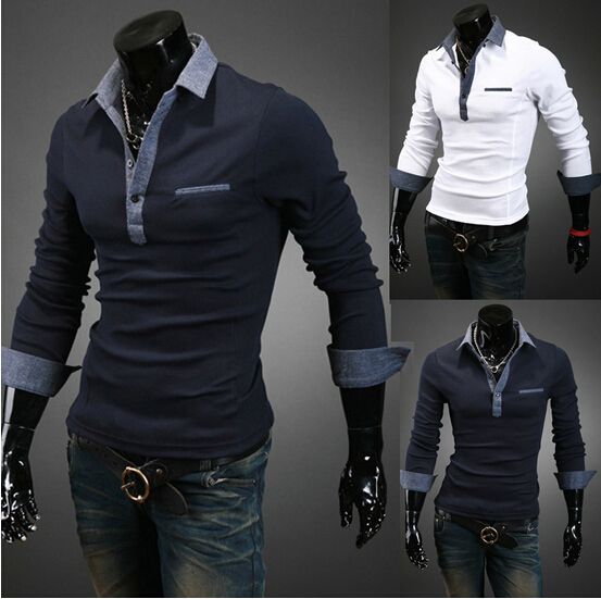 mens long sleeve polo tops