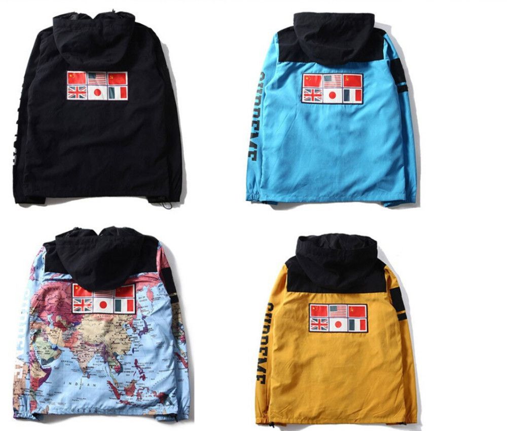 supreme x tnf flags map