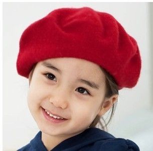 Blanco Dosige Sombrero de Princesa para niños,Sombrero niños de otoño e Invierno,Color Puro de Boina niños Size 50-52CM