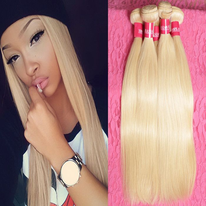 7a Russian Blonde Virgin Hair Weaves Brazilian 613 Human Hair