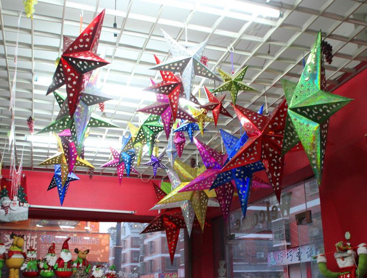 2015 New Hot 30cm Christmas Star Decorations Outdoor Xmas Creative