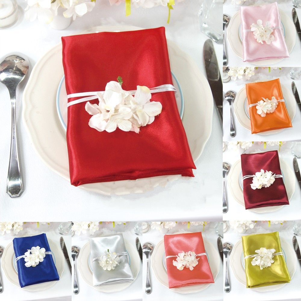 New Arrival 20 Square Satin Dinner Napkins Wedding Banquet Party Table Decoration Cloth Napkin Available Best Fabric For Napkins Gold Cocktail Napkins