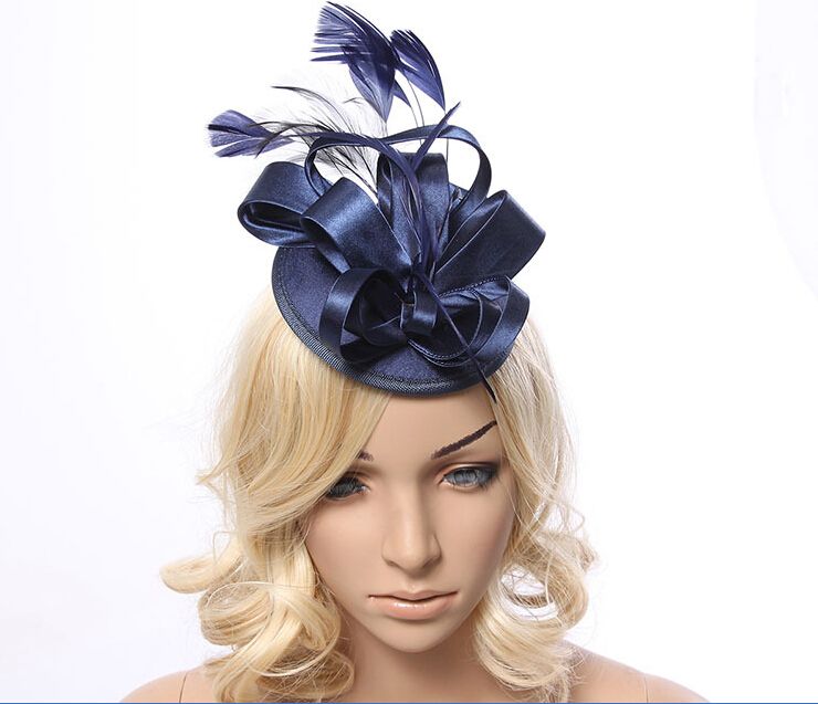 navy and silver wedding hats