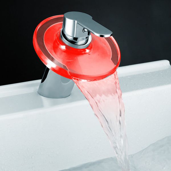 2020 Temperature Control Solid Brass Chrome Finish Led Waterfall