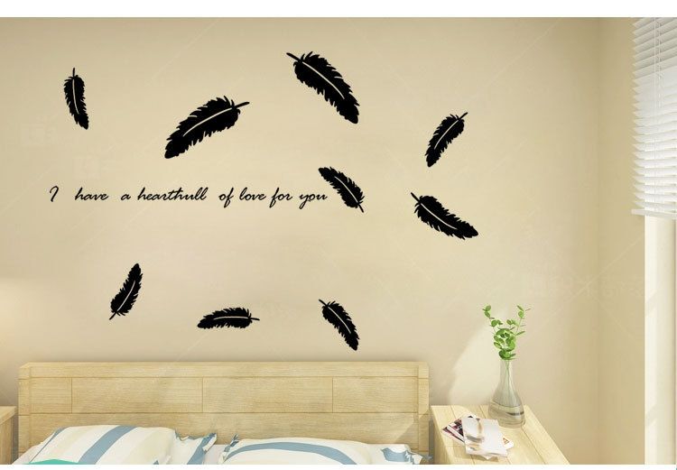 Black Flying Feather Wall Decal Sticker Bedroom Living Room Tv Background Art Mural Decor Loving You E From Magicforwall 1 57 Dhgate Com - Wall Decor Stickers For Bedroom Black Flying Feather Wall Decal Sticker Bedroom Living Room Tv Background Art Mural Decor Loving You E From Magicforwall 1 57 Dhgate Com - Wall Decor Stickers For Bedroom