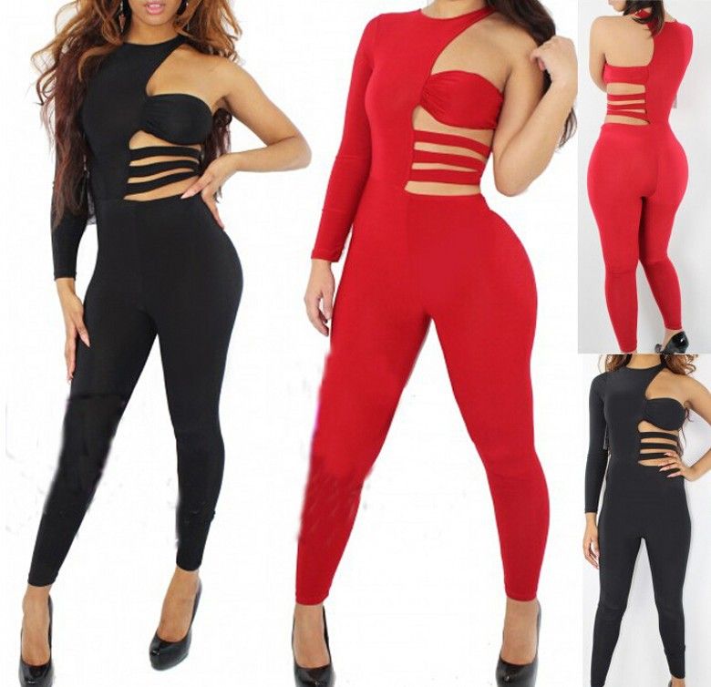 one shoulder catsuit