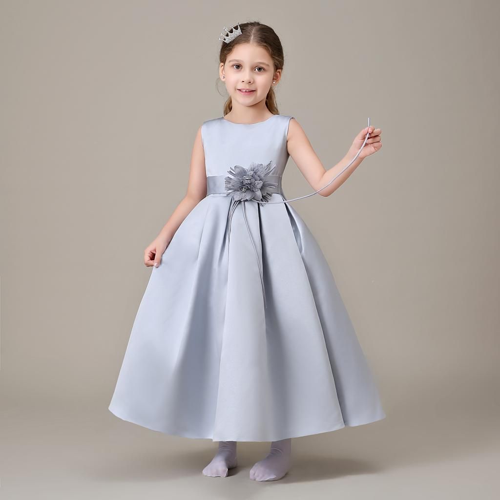 flower girl dresses in grey