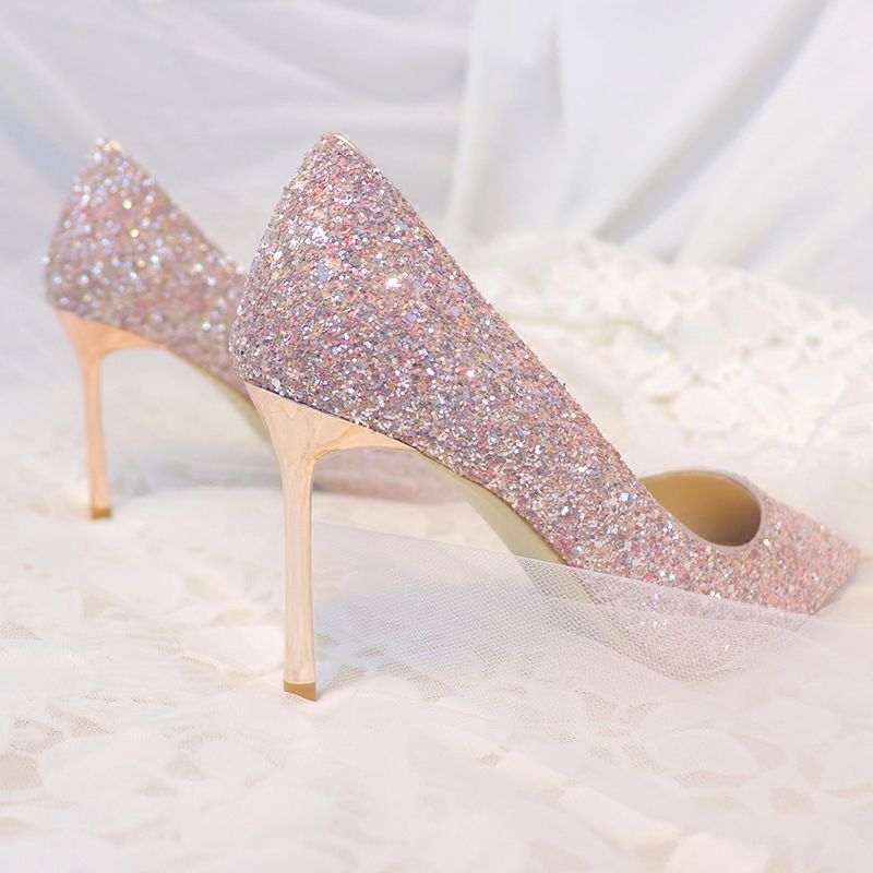 shiny wedding shoes