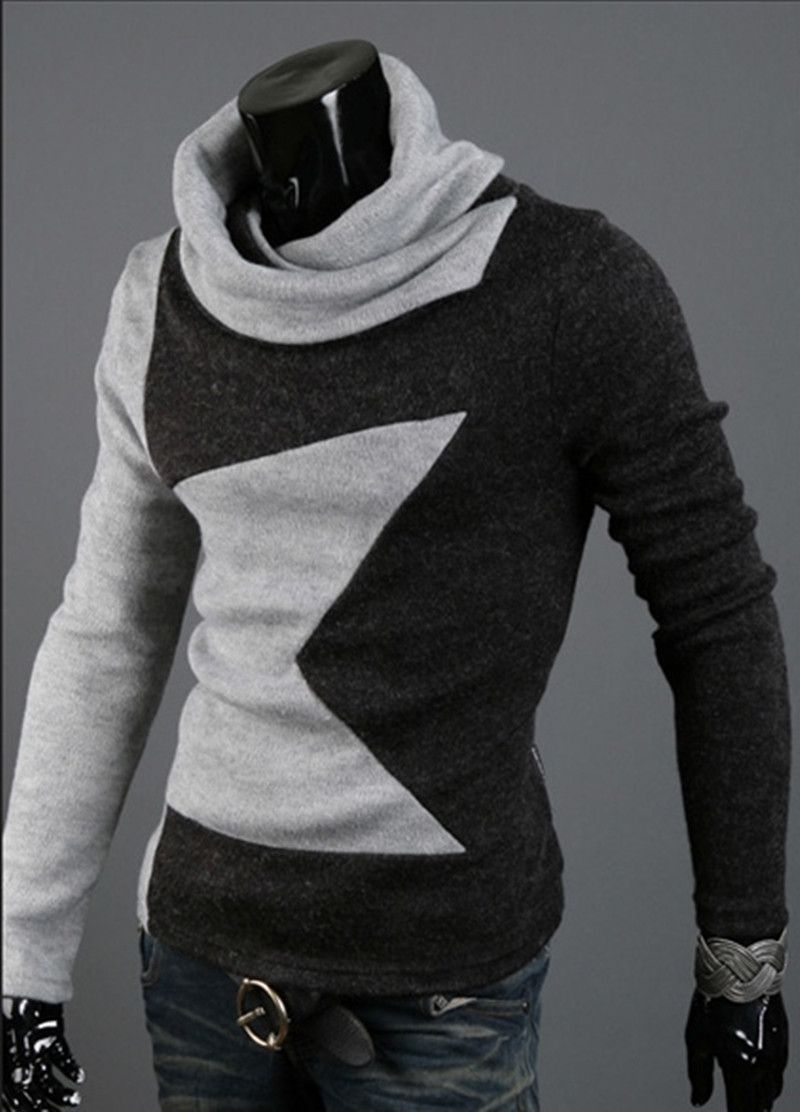 high neck t shirt with coat