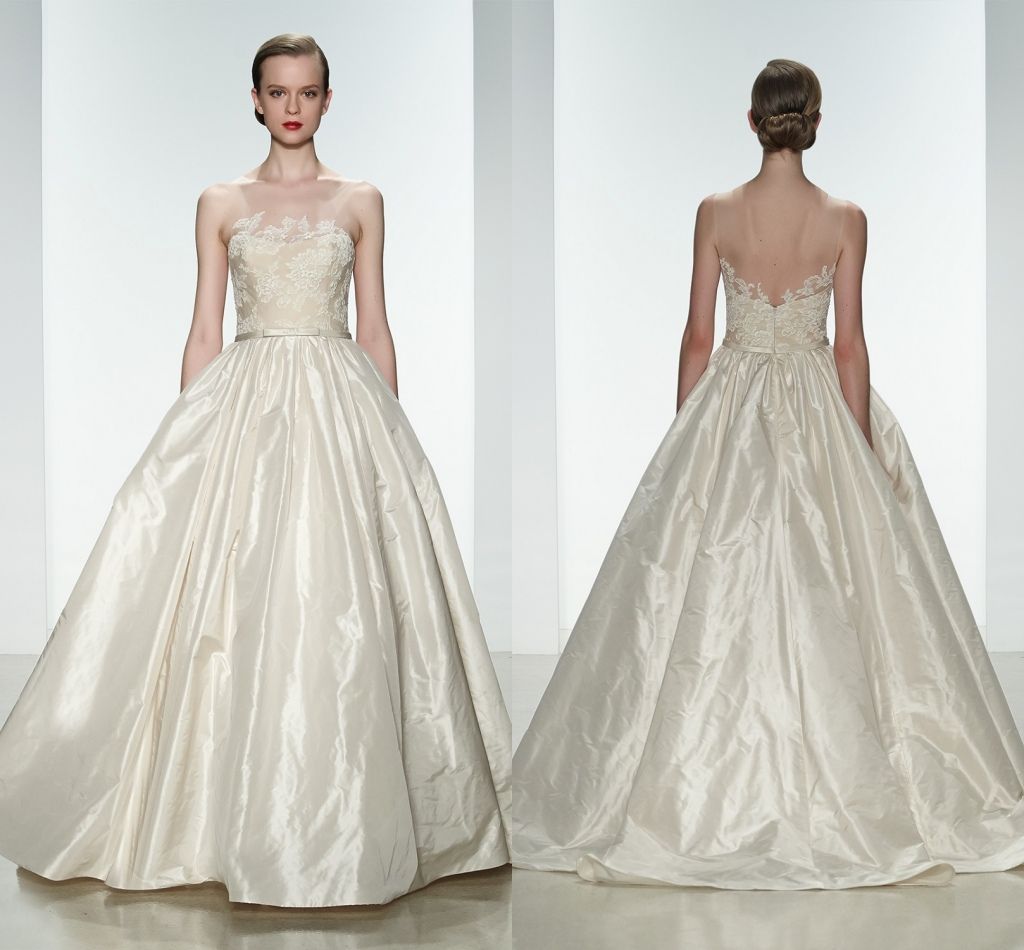 Amsale Primavera 2015 Abiti Da Sposa Senza Spalline Puro Taffetà Di Seta  Naturale Della Vita Di Sfera Con Filo Pizzo Abiti Da Sposa Corpetto Da  114,95 € | DHgate Italy
