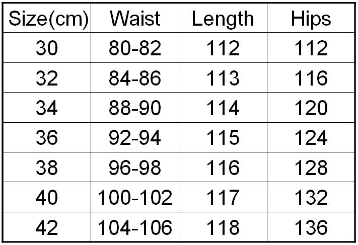 Robin Jeans Size Chart