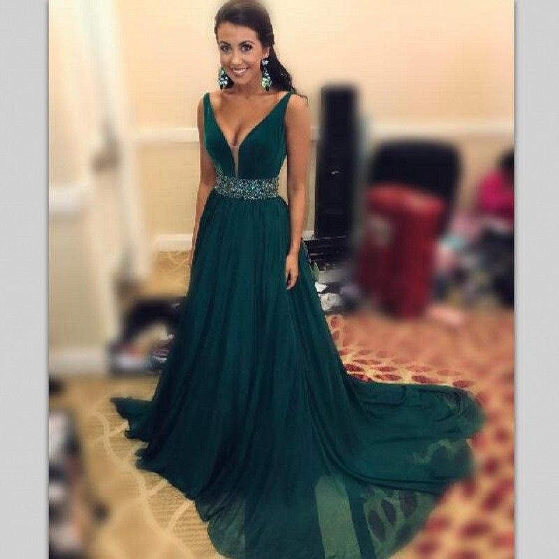 hunter green formal gowns